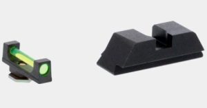 AmeriGlo Fiber Optic Sight Set Green Front / Black Rear for Glock 17 / 19 / 19X / 26 / 34 / 45