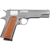 Armscor Rock Island GI Standard FS 45 ACP Pistol 5" Barrel 8+1 Round Nickel Slide Wood Grip Nickel Frame