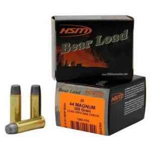 HSM Bear Load 44 Magnum 305gr WFNGC Handgun Ammo - 20 Rounds