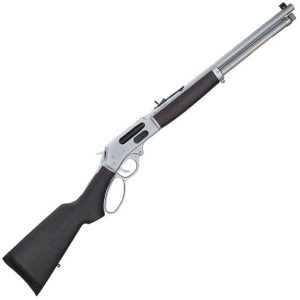 Henry All-Weather Side Gate 45-70 Government Hard Chrome Satin Silver Lever Action Rifle - 18.43in - Black/Silver