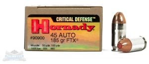 Hornady 45 Auto/ACP 185gr FTX Critical Defense Ammunition 20rds - 90900