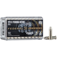 Federal Personal Defense Punch 22LR Ammo 29 Grain Plated Flat Nose Box of 50