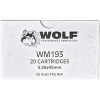 Wolf M193 5.56x45mm NATO Ammo 55 Grain Full Metal Jacket Box of 20