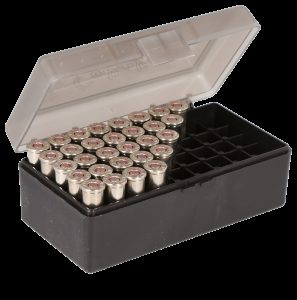 Cabela's Caliber-Specific Ammo Box - Black Ammo Box with Smoke Lid - .223 Rem/.5.56mm - 50 Rounds