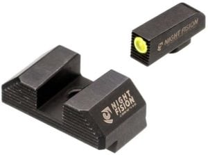 Night Fision Optics Ready Stealth Glock Night Sight Set Glock 19/17/45/23 w/ Holosun SCS Yellow Front Blank Rear