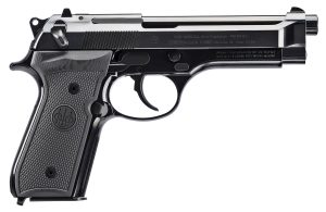 Beretta 92SB Repro 50th Anniversary 4.90" 9mm (2)15rd Pistol w/ G10 Grip and Engraved Slide, Blued/Black - J92SB15