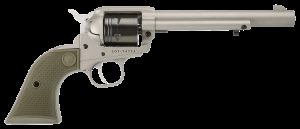 Ruger Wrangler Single-Action Rimfire Revolver with Silver Cerakote Finish - .22 LR - 6.5" Barrel - O.D. Green