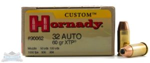 Hornady .32 Auto/ACP 60gr XTP Custom Pistol Ammunition 25rds - 90062