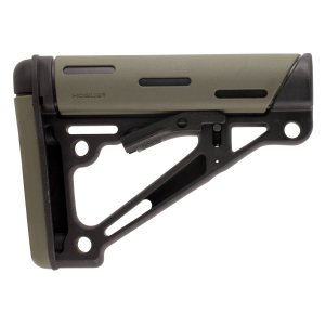 Hogue 15250 OverMolded Collapsible Buttstock OD Green OverMolded Rubber Black Synthetic AR-15, M16, M4