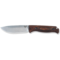 Benchmade Hunt Saddle Mountain Skinner Fixed Blade Knife 4.2" Drop Point CPM S30V Polished Blade Stabilized Wood Handle Brown