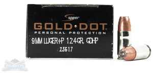 Speer 9mm+P 124gr Gold Dot Ammunition 20rds - 23617