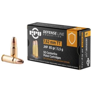 PPU Defense Line 7.62x25mm Tokarev 85gr JHP Handgun Ammo - 50 Rounds
