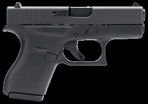 GLOCK 42 Semi-Auto Pistol - .380 ACP - Black nDLC - Black Polymer Grip/Frame