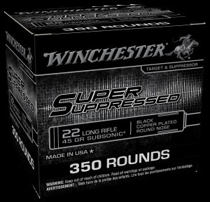 Winchester Super Suppressed .22 LR 45 Grain Rimfire Ammo