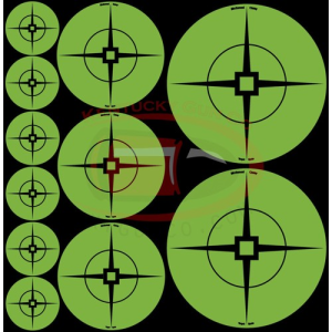 BIRCHWOOD CASEY Target Spots Assort Grn 1" - 60, 2" - 30 & 3" 10pk