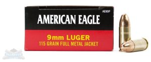 American Eagle 9mm Ammunition 115gr FMJ 50rds - AE9DP