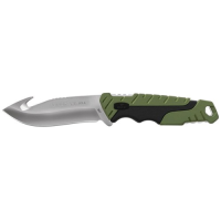 BUCK KNIVES Pursuit Fixed Blade Knife 4.5" Blade + Gut Hook w/ Green Nylon Handles & Sheath