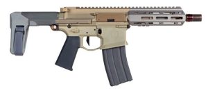 Q LLC Honey Badger .300 Blackout Semi-Automatic AR Pistol, FDE - HB-300BLK-7-PISTOL