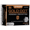 SPEER Gold Dot 9mm 147Gr HP 985 fps 20rd Box Handgun Personal Protection Ammo (23619GD)