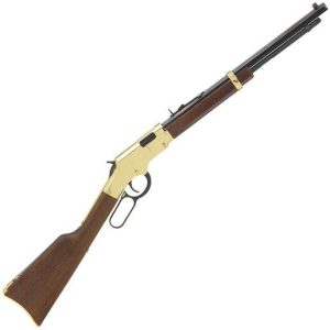 Henry Golden Boy Compact 22 Long Rifle Polished Brass/Blued Lever Action Rifle - 16.25in - Brown