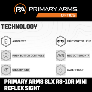 Primary Arms SLx RS-10R Mini Reflex Red Dot Sight 3 MOA Dot PA-SLX-RS-10R