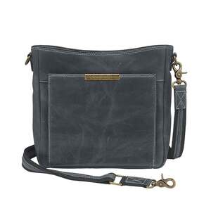 Gun Tote’n Mama Distressed Leather Slim X-Body RFID Concealed Carry Crossbody - Grey