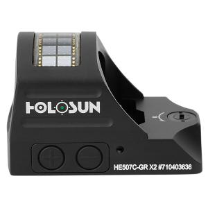 Holosun HE507CGRX2 507 Black Anodized 1 x 0.63 in x 0.91 in 2 MOA Green Dot/32 MOA Circle Multi Reticle, Red Dot Sight