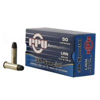 PPU PPH38SL Handgun 38 Special 158 gr Lead Round Nose (LRN) 50 Bx/ 10 Cs