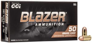 CCI Blazer Brass 380 Auto/ACP 95gr FMJ Ammunition 50rds - 5202