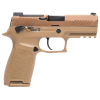 Sig Sauer P320 M18 California Compliant 9mm Luger Pistol 3.9" Barrel 10+1 Round Coyote Brown Slide Coyote Tan Grip Coyote Tan Frame