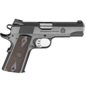 Springfield Armory 1911 Garrison 45 Auto (ACP) 4.25in Blued Pistol - 7+1 Rounds - Black Fullsize
