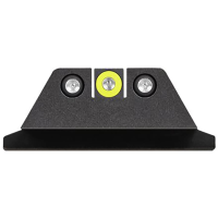 Night Fision Standard Height Night Sight Set for S&W M&P, M&P 2.0, SD9 VE Tritium Yellow Ring Front, Square Notch Black Ring Rear Steel Nitride