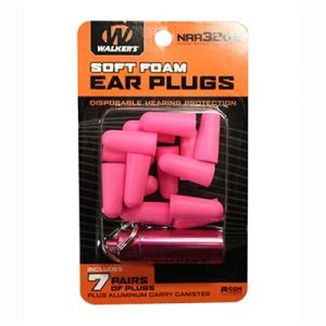 Foam Ear Plugs - Foam Ear Plugs Pink W/ Pink Carry Cannister 7-Pk