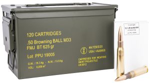 PPU USA Rangemaster .50 BMG FMJ 625 gr Ammo, 120rds