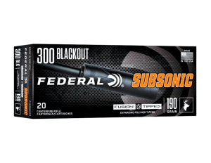 Federal Subsonic .300 AAC Blackout 190 gr Fusion Tipped Ammo, 20rds - F300BMSR3