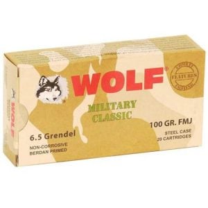Wolf Ammo 6.5 Grendel 100gr FMJ Steel Case - 20 Rounds
