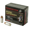 WINCHESTER Defender 40 S&W 165Gr Bonded Jacketed Hollow Point Brass Ammunition | 20 Rounds