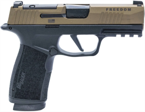 Sig Sauer P365 XMacro Compact 3.7" 9mm (2)17rd Handgun Bronze w/Freedom Engraving SIG-LOC Footprint