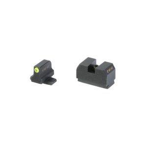 Night Fision Optics Ready Stealth Series Tritium Night Sights SIG Sauer P-Series Dovetail .315-.302 Blade Height Yellow Fluorescent Ring Front Black