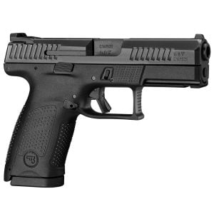 CZ-USA P-10 C 9mm 4" Bbl 15rd Blk Handgun w/Polymer Frame, Nitride Slide, Fixed Sights, 3 Back Straps, Rev Mag Catch 91531