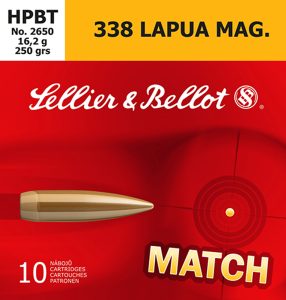 Sellier & Bellot 250 gr Hollow Point Boat Tail .338 Lapua Mag Ammo, 10/box - SB338LMA