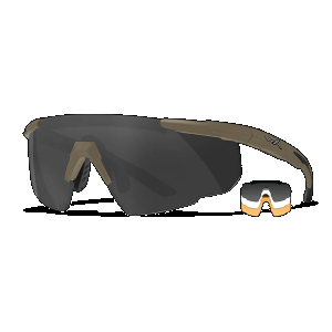 Wiley X 308T Saber Advanced Smoke Gray/Clear/Light Rust Lens Polycarbonate Matte Tan Frame