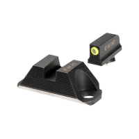 Night Fision Optics Ready Stealth Tritium Sight Set for Glock 19/45/47 with Aimpoint COA, Yellow Front Ring/Black Rear