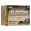 BLAZER AMMO 9mm Luger 115Gr Blazer Brass JHP 20rd
