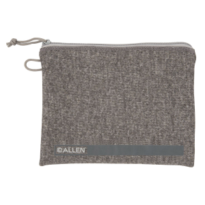 Allen 3627 Pistol Pouch Gray Polyester w/Lockable Zippers, ID Label & Fleece Lining Holds Full Size Handgun 7 L x 9 W Interior Dimensions, Handgun Case