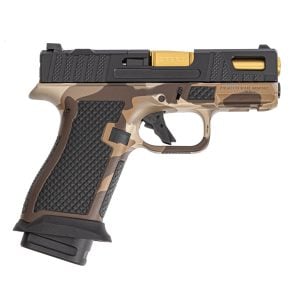 PSA Sabre Dagger Micro 9mm Pistol, TiN Barrel, w/ Mag Extensions, M81 Desert Camo