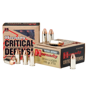 Hornady Critical Defense 9mm 115 Gr FTX, 25rds - 90250