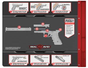 Real Avid AVFor GlockSM Smart Mat Cleaning Mat BlackGray NonSlip Rubber 19 x 16 For Glock Parts Diagram Illustration