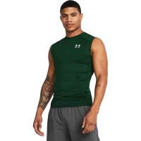 UNDER ARMOUR Men's HeatGear Armour Carbon Heather/Black Compression Sleeveless T-Shirt (1361522-090)