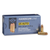 PPU .25 ACP FMJ 50 Grain 50 Rounds